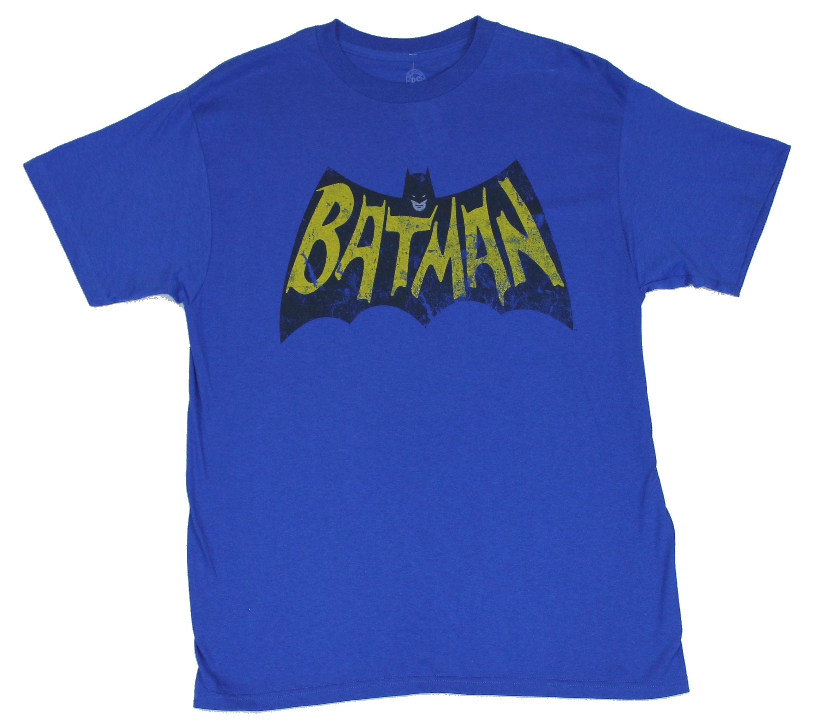 Batman (the Dark Knight Rises) Mens T-Shirt - Classic 70s Comic Distre