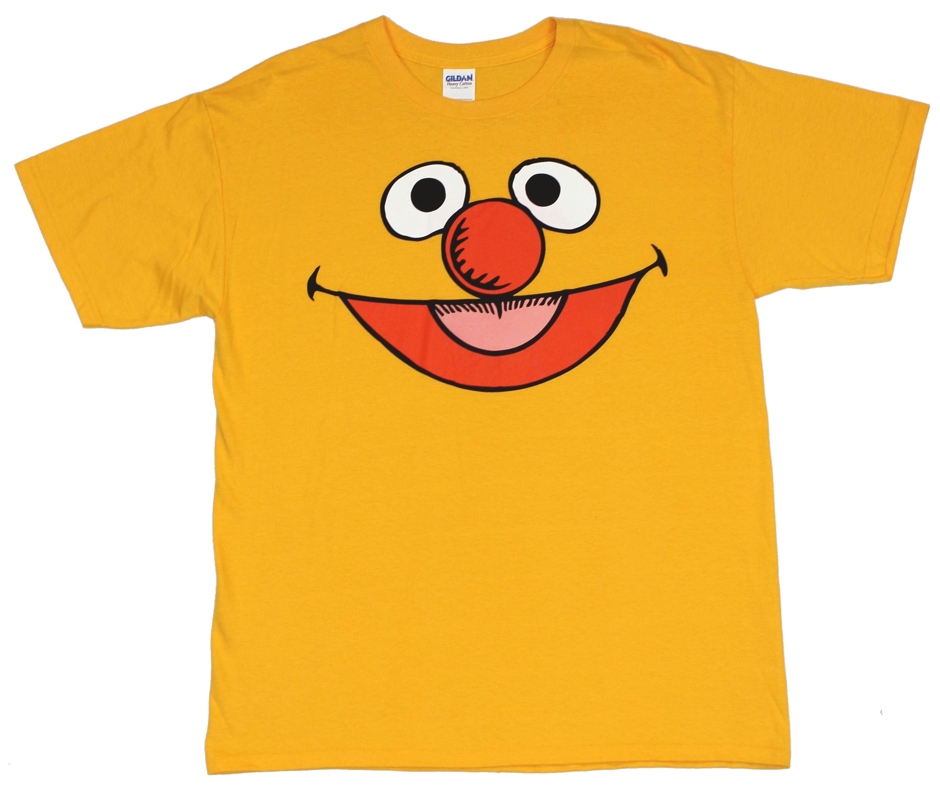 Sesame Street Mens T-Shirt - Simple Mouth Face Ernie Image