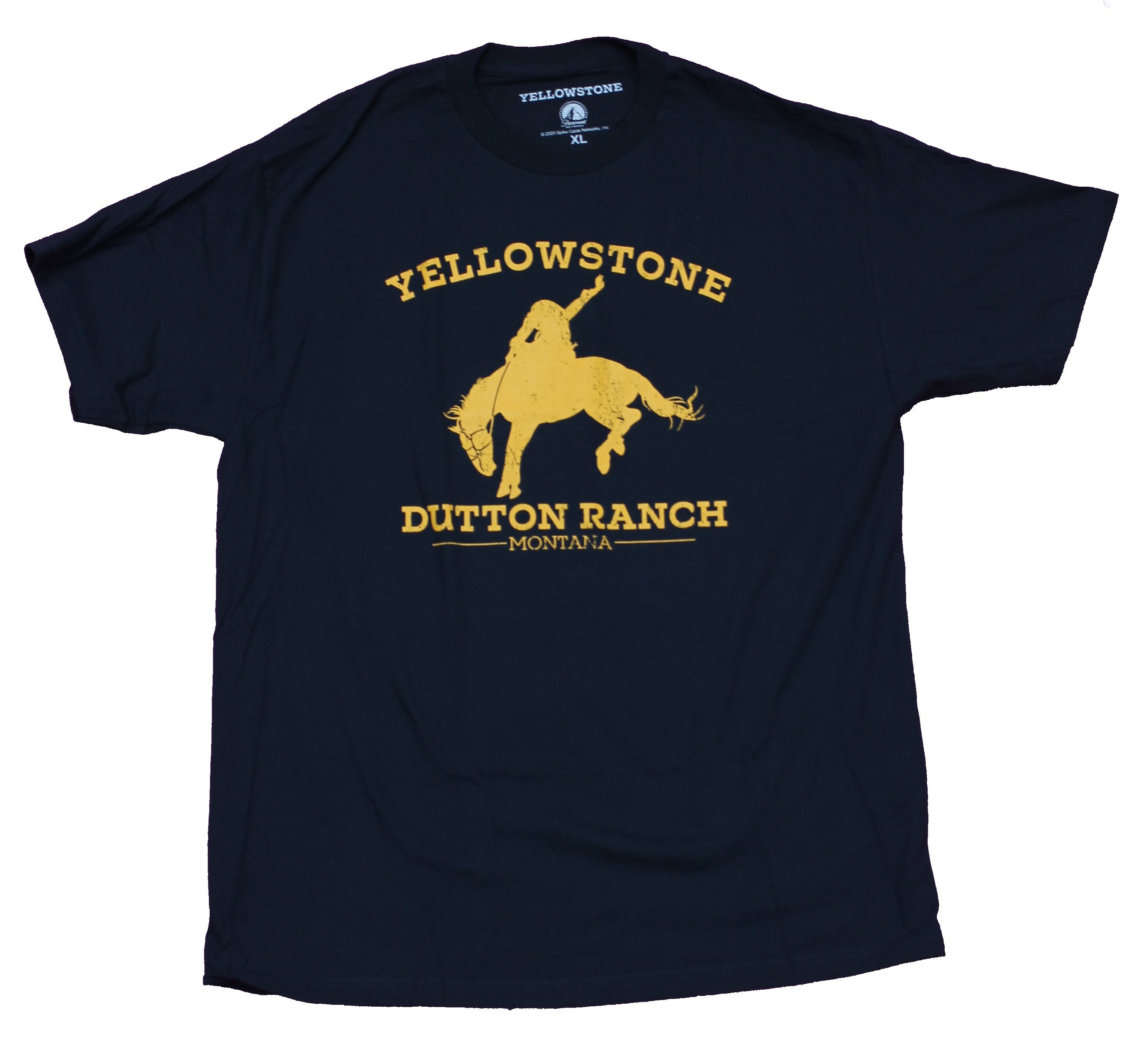 Yellowstone Mens T-Shirt - Dutton Ranch Bucking Bronco Silhouette