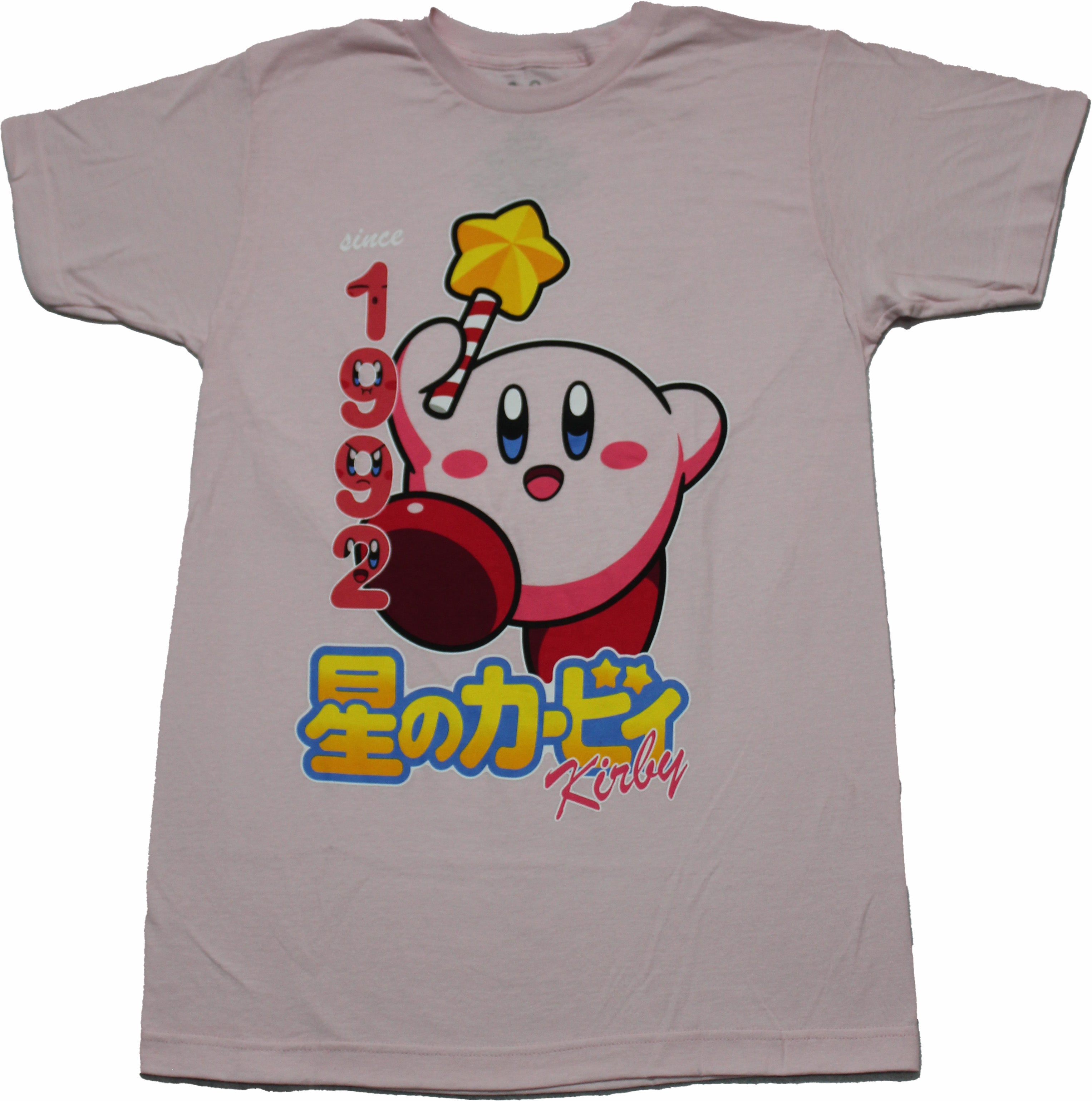 Kirby Mens T-Shirt - 1992 Jumping Kanji Kirby Image