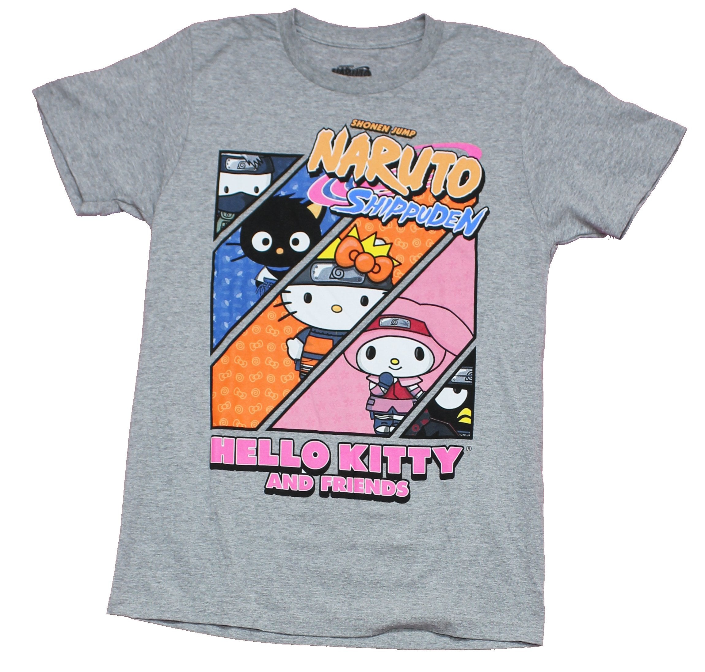 Naruto Shippuden Mens T-Shirt - Hello Kitty & Friends Mash Up