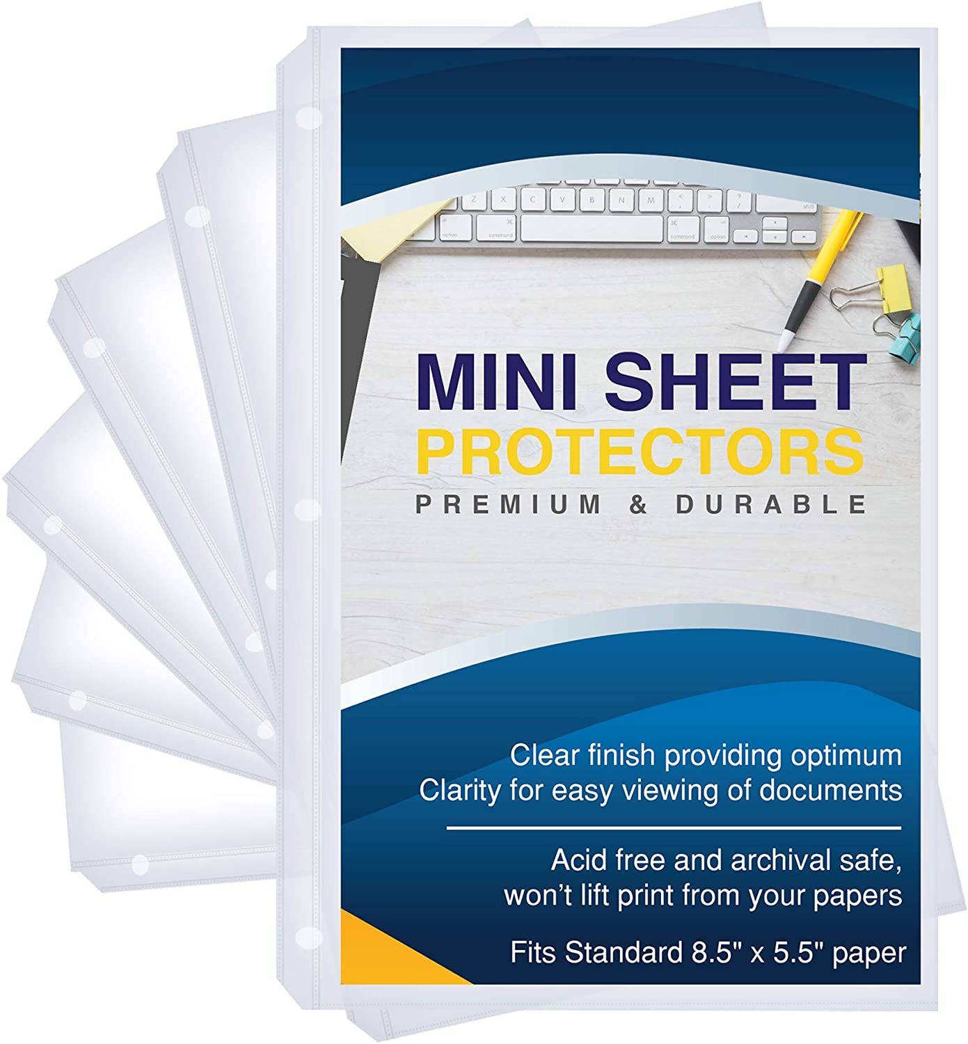  11 x 17 Sheet Protectors, Portrait View,25 Pack, Top