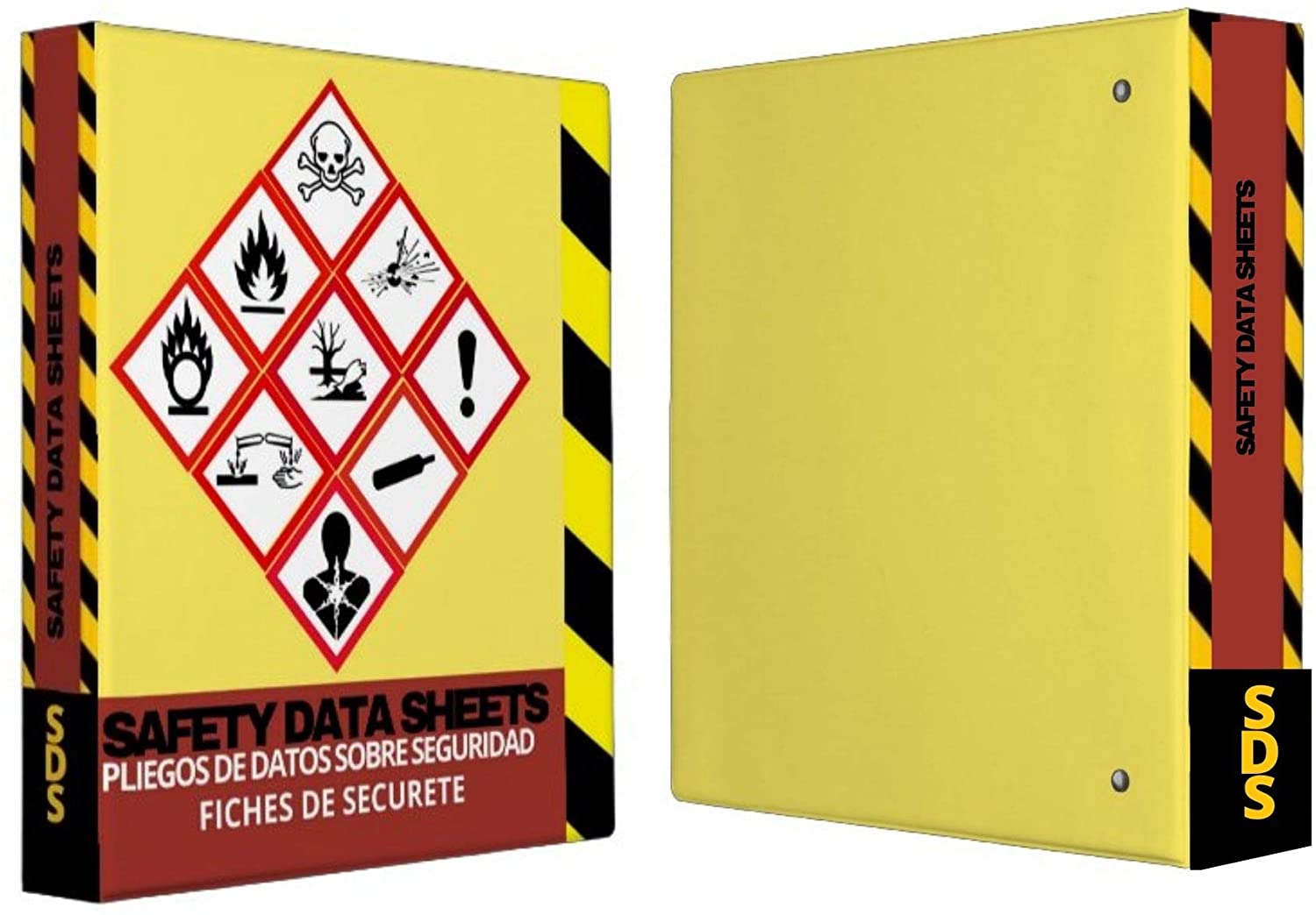 SDS Wall Station - 3 Inch 4 Ring Material Safety Data Sheet Binder with SDS  Wire Rack and Display Sign, Chain, Mounting Hardware, SDS Poster, MSDS  Labels - Bilingual Heavy Duty OSHA