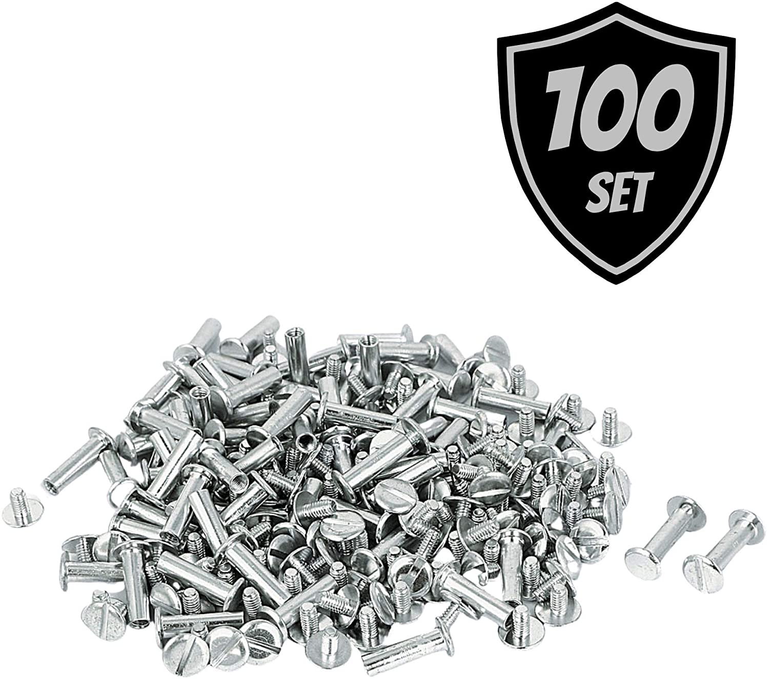 1/4 Chicago Screws Antique Silver 100 Pack 3305-12