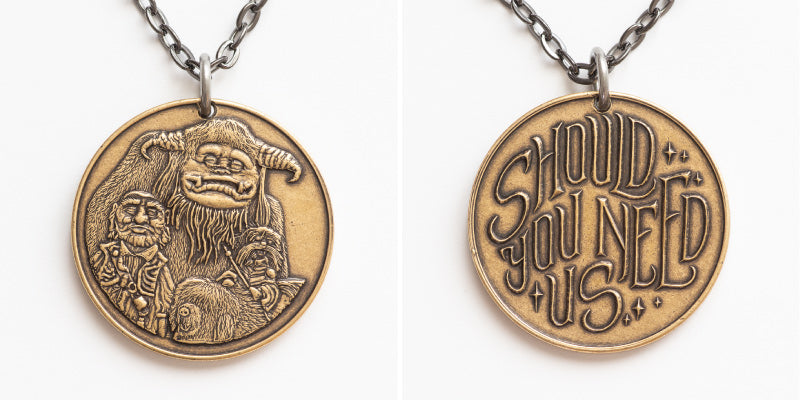 Labyrinth should you need us bronze necklace pendant | shire post mint