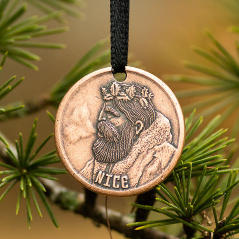 Naughty or Nice Copper Ornament - Shire Post Mint Stocking Stuffers Xmas Gifts