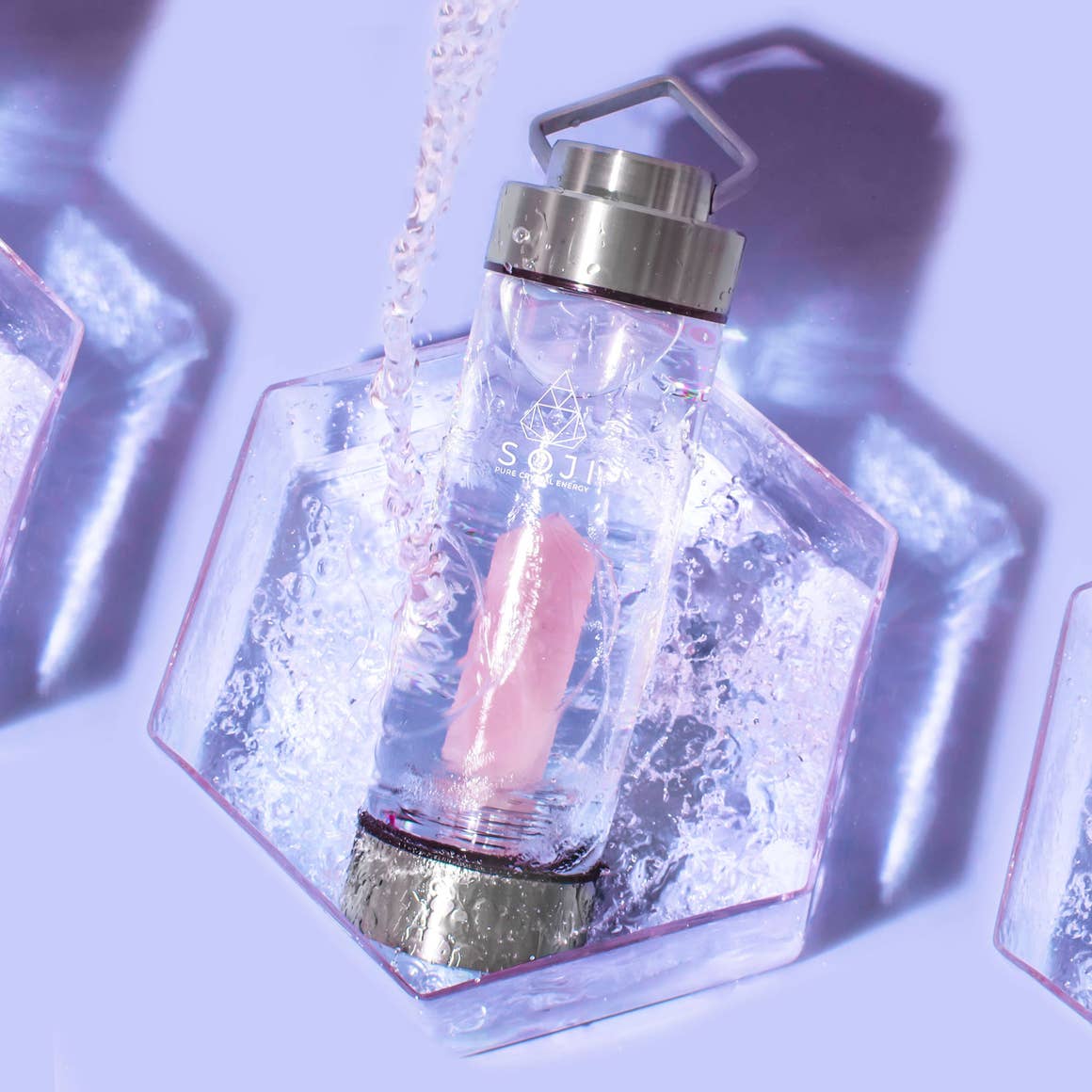 SOJI ENERGY | Rose Quartz Crystal Elixir Water Bottle