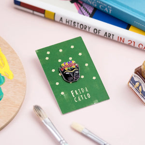 Frida Catlo Cat Artist Pin - Asheville Art Museum Store