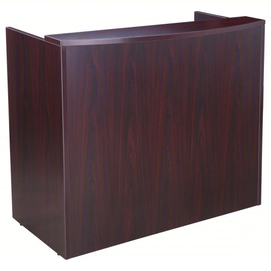 Reception Desk: 71 in Overall Wd, 42 in Overall Ht, 36 in Overall Dp, Mahogany