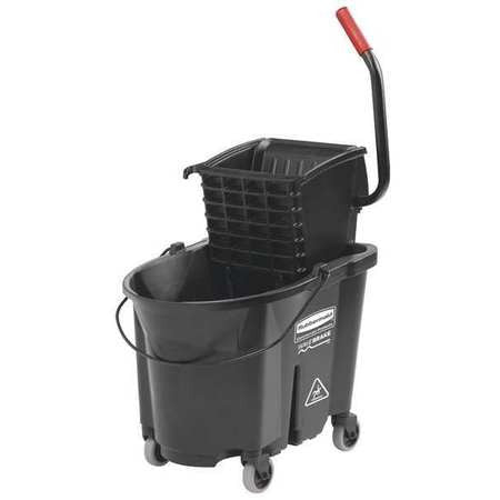 Mop Bucket and Wringer, 8-3/4 gal., Black