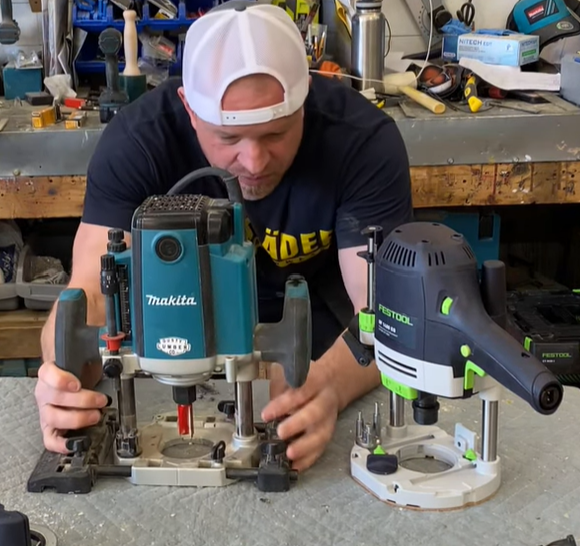 Dusty with Makita and Festool routers