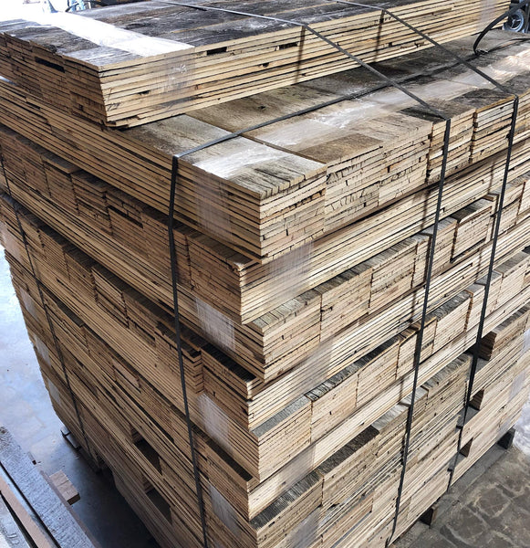 Barnwood wall planks ready for shipment