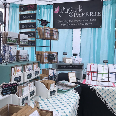 Whimsicals Paperie Booth Set up