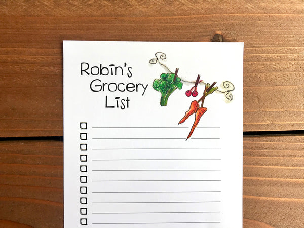 Skinny Grocery List Magnetic Notepad | Personalization Optional | 52 S ...