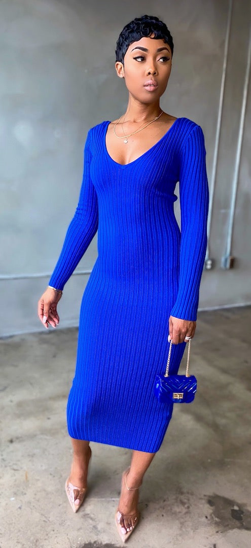 royal blue dress midi