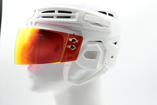 Ronin R3-RA Red Mirrored Straight Cut Hockey Visor | HockeyNinja
