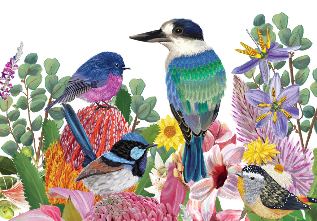 australian native birds and flowers Enchanted Garden