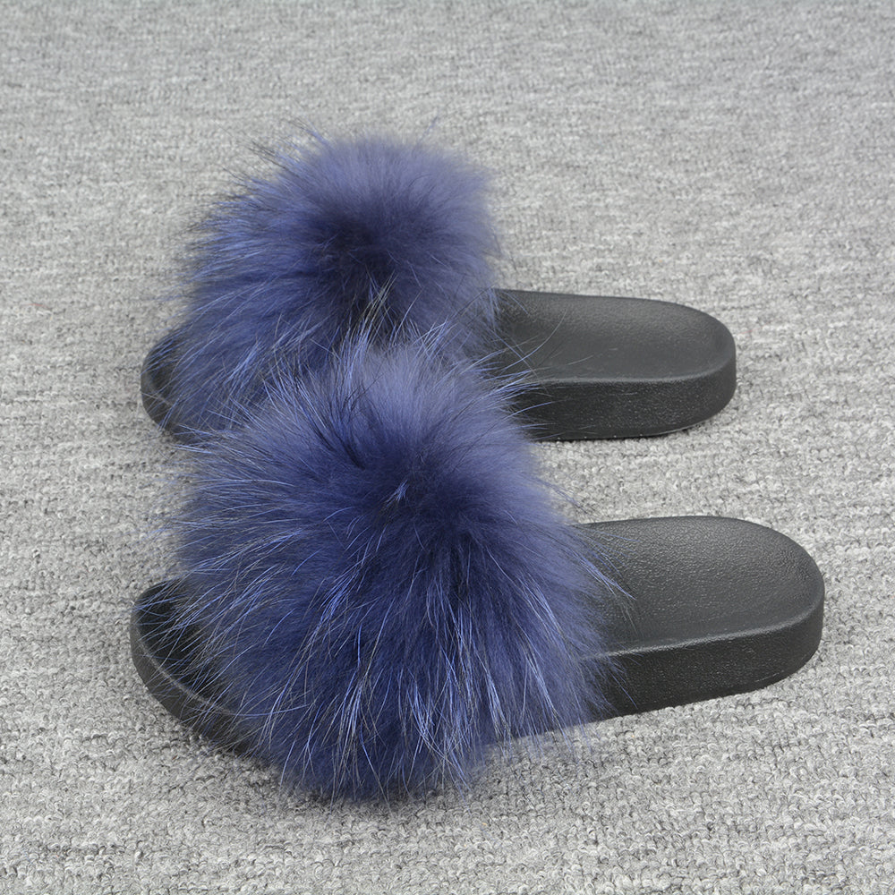 blue furry slides