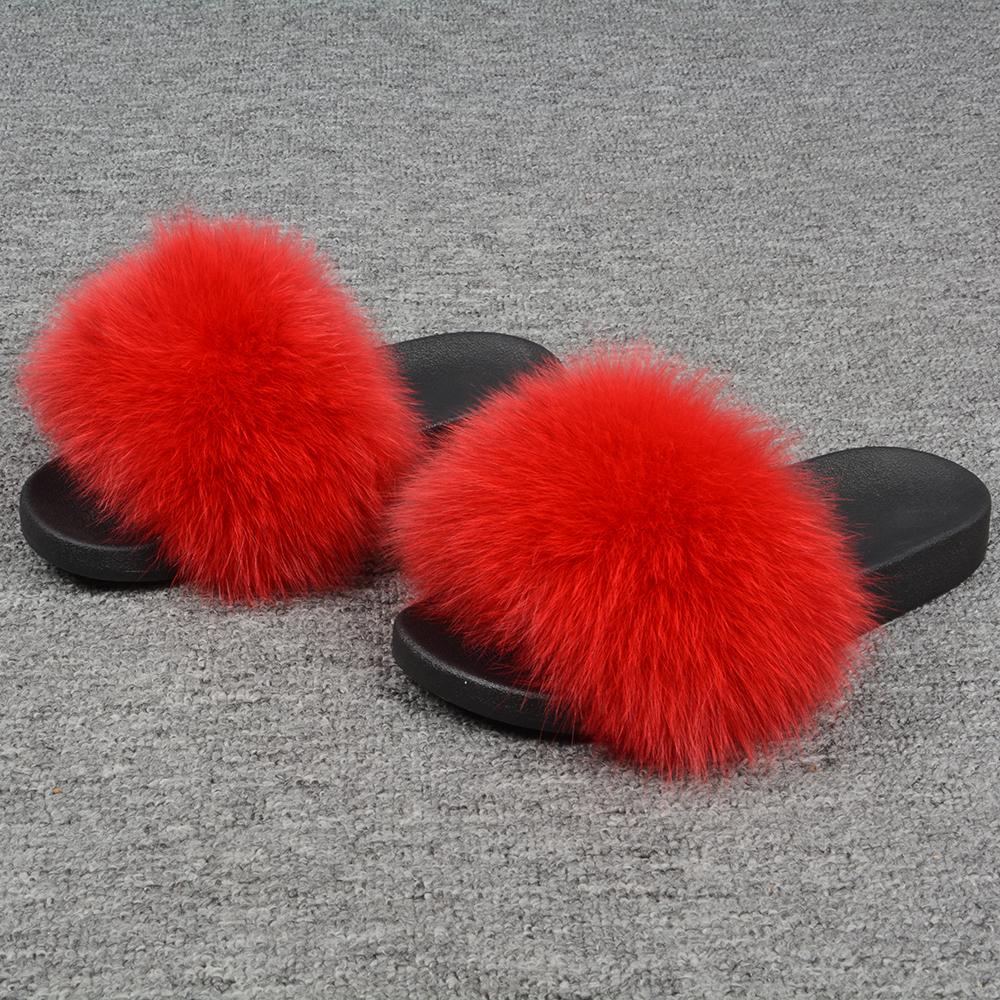 Red Fox Fur Slides - SIZE 9/10 