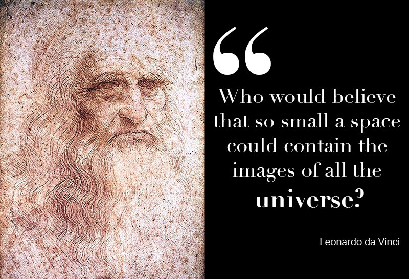 Leonardo da Vinci Quote about Camera Obscura