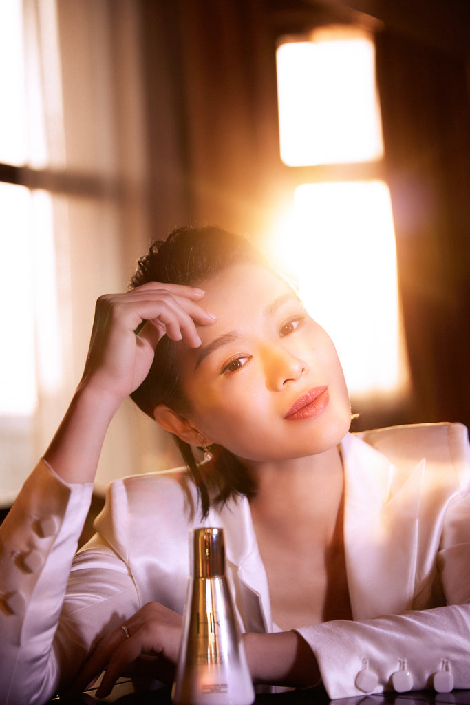 Myolie Wu wears the RUIFIER Astra Ellipse Earrings