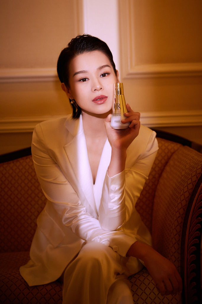 Myolie Wu wears the RUIFIER Astra Ellipse Earrings