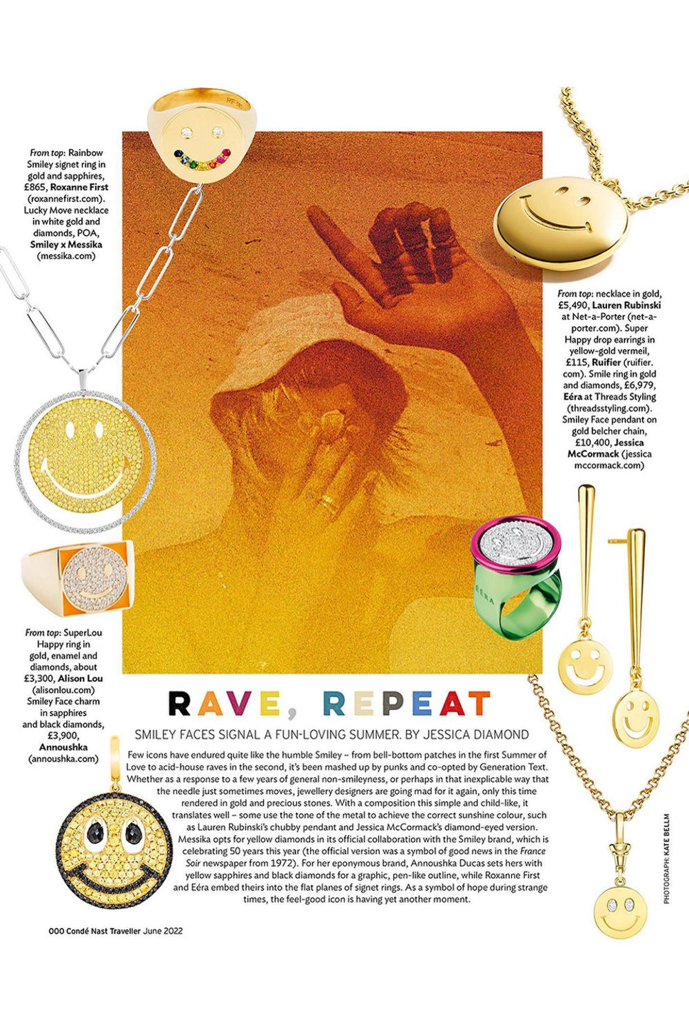 RUIFIER Friends Super Happy Drop Earrings as seen in Conde Nast Traveller