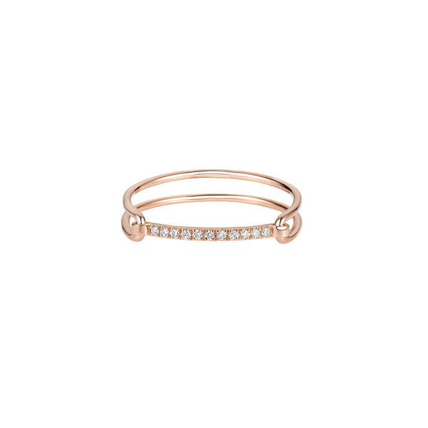 RUIFIER ICON FINE Bridge 18ct Rose Gold Diamond Ring | RUIFIER