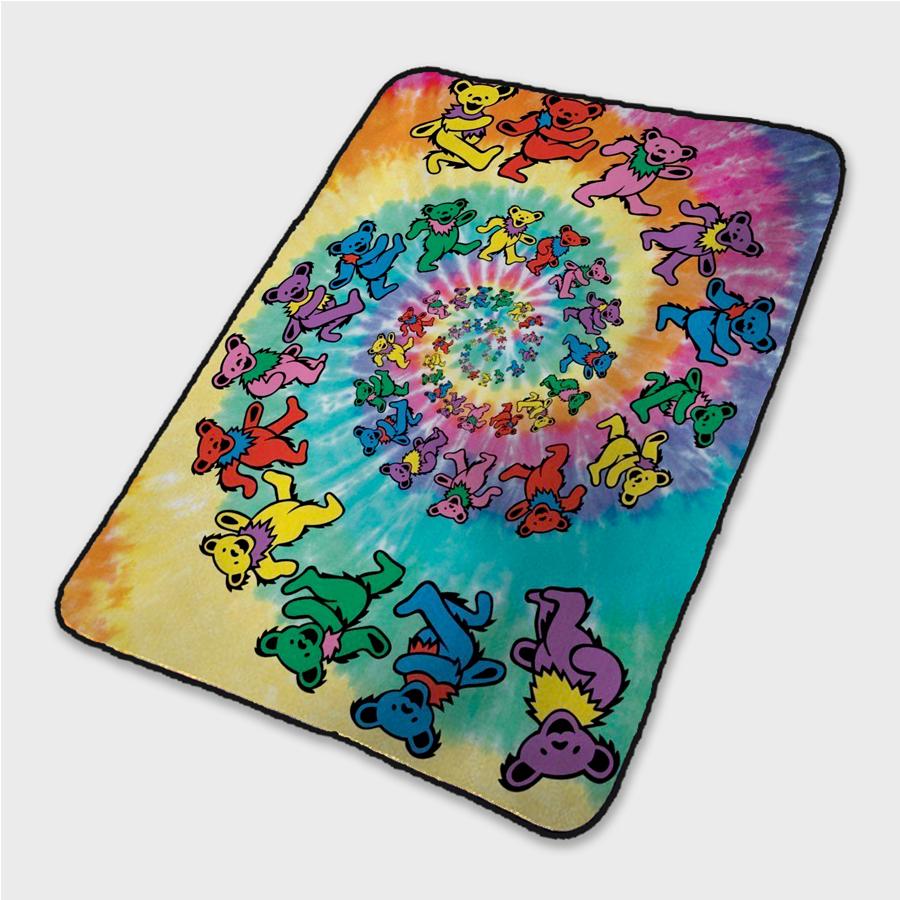 Rainbow Grateful Dead Bear Dancing Fleece Blanket Teeshopee