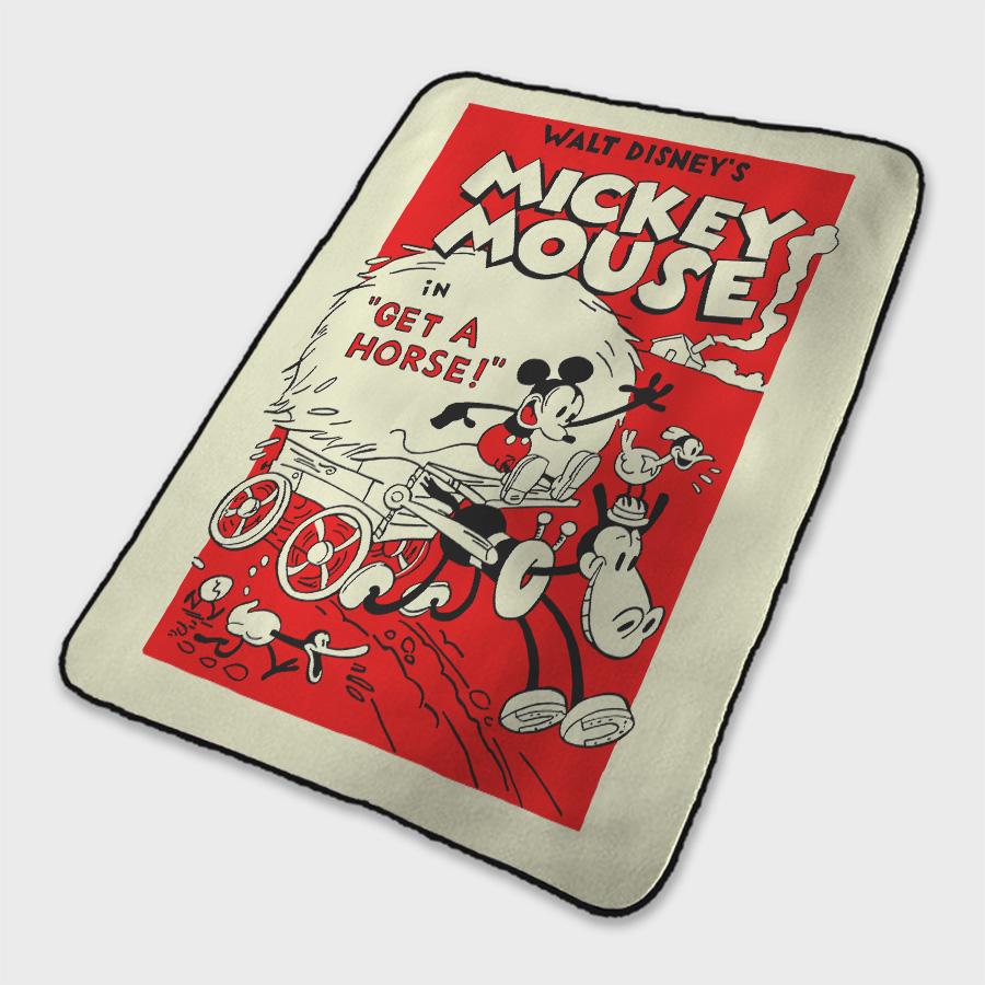 Vintage Mickey Mouse Poster Fleece Blanket Teeshopee