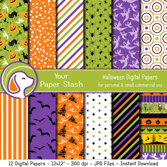 8.5x11 Kid's Halloween Digital Scrapbook Papers – Your Paper Stash