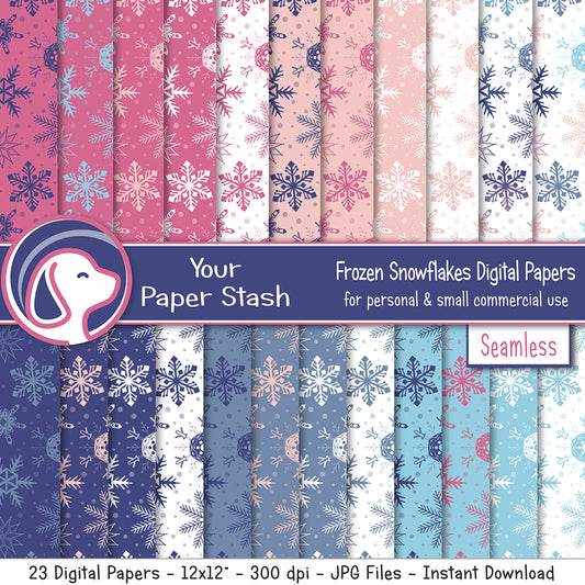 Blue Christmas Winter Snowflake Backgrounds – Your Paper Stash