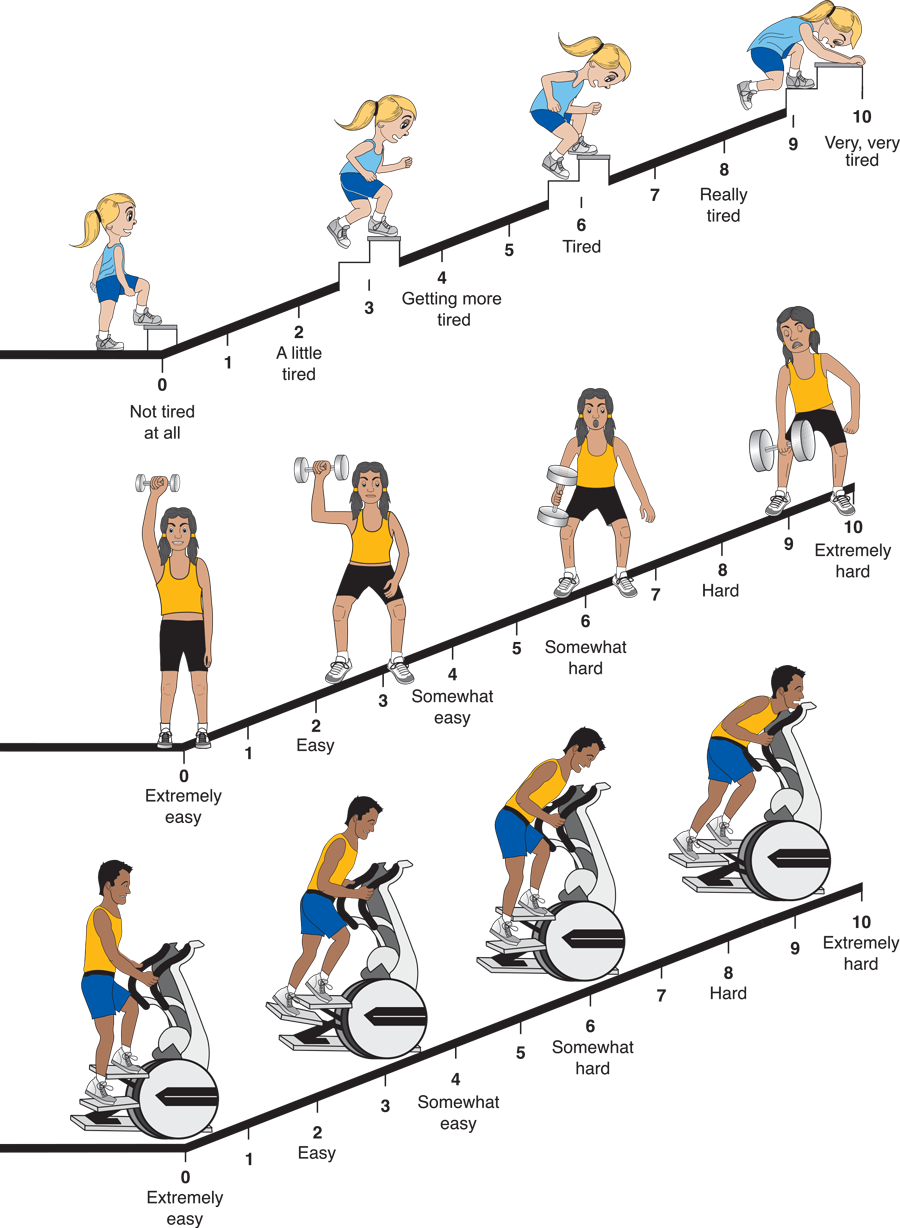 Reprinted by permission from R.J. Robertson, Perceived Exertion for Practitioners: Rating Effort with the OMNI Picture System (Champaign, IL: Human Kinetics, 2004), 141.