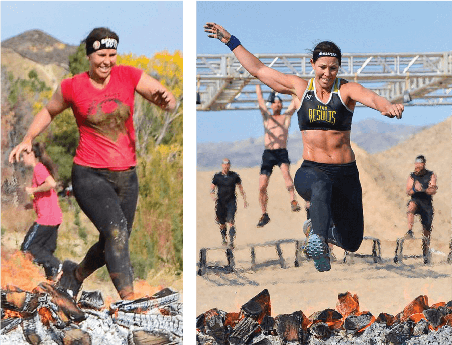 In the first picture, I’m timid, not sure of myself—even afraid—and 15 pounds (7 kg) heavier. In the second picture, I have an “I got this” badass Wonder Woman confidence going on. Rachel Cosgrove