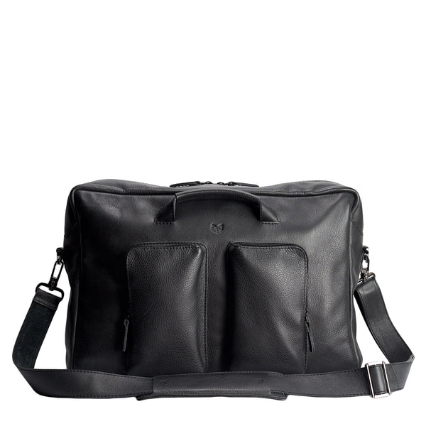 Handmade Equz Messenger Bag · Black by Capra Leather