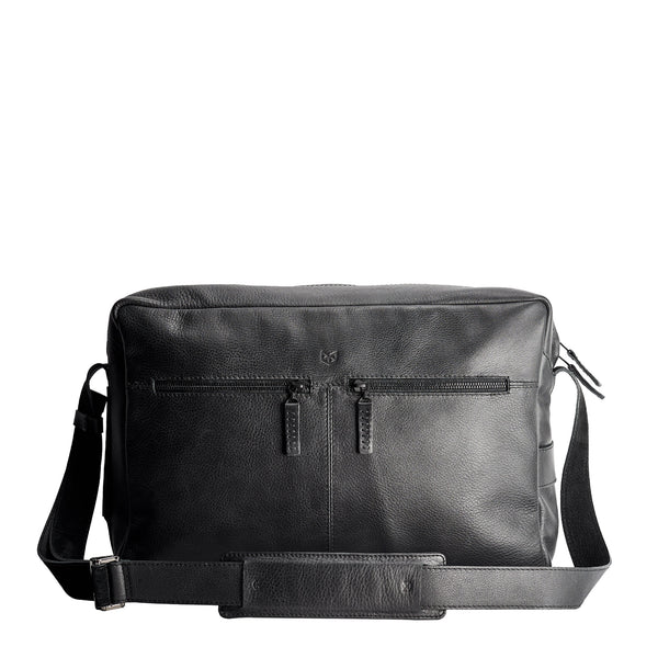 Handmade Addox Messenger Bag · Black by Capra Leather