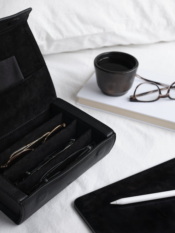 Multiple Sunglasses Travel Case · Black by Capra Leather