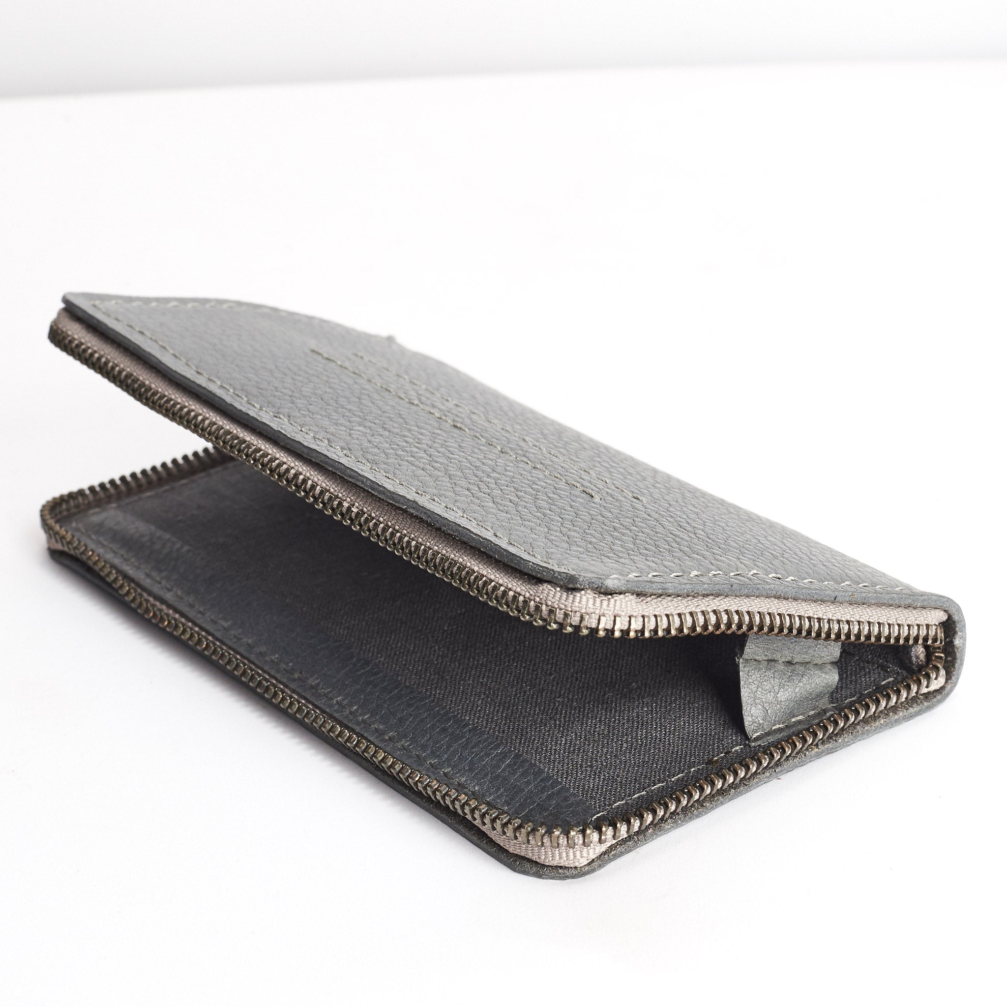 Handmade Leather iPhone Case Stand Wallet · Grey by Capra Leather