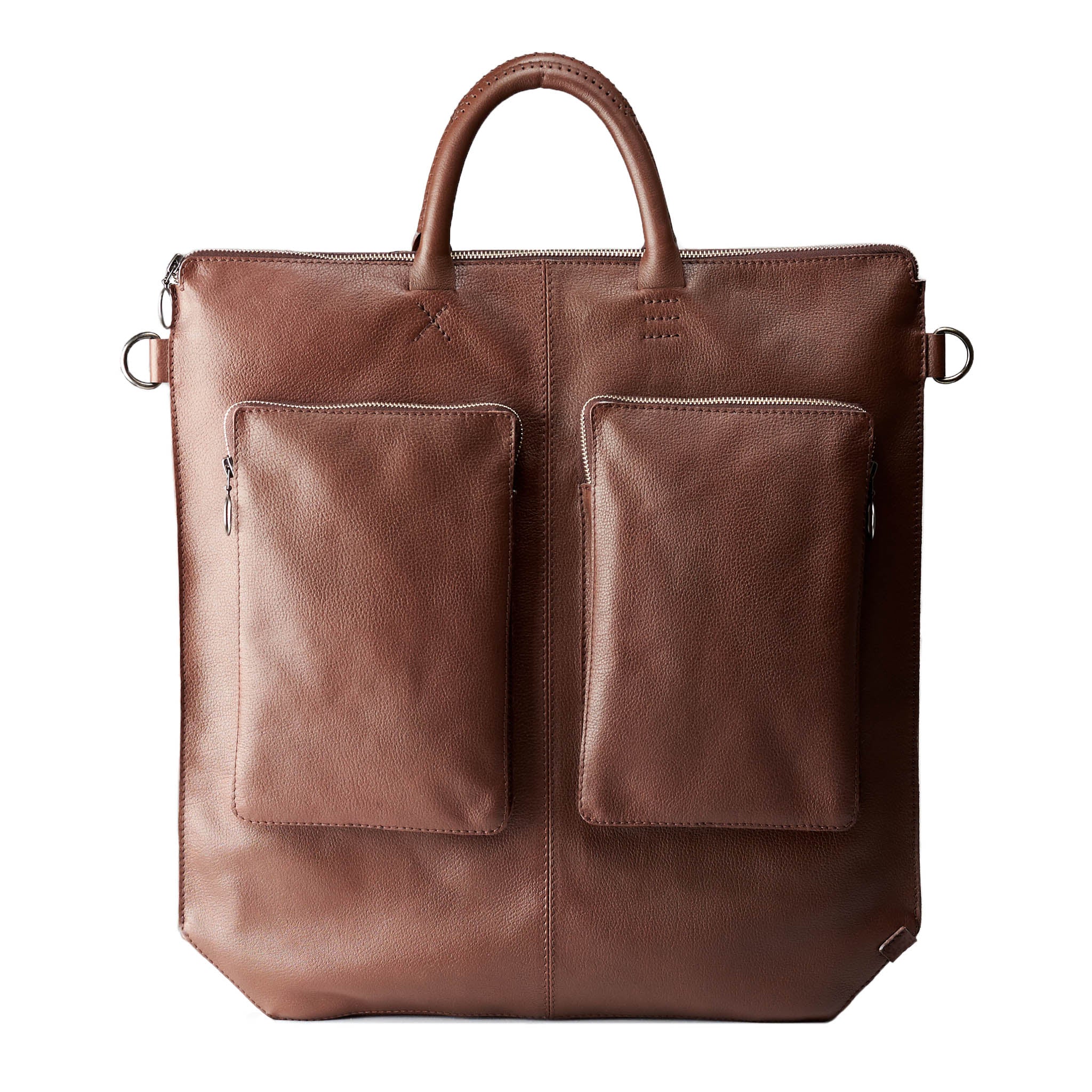 Helmet Zipper Tote Work Bag · Brown by Capra Leather