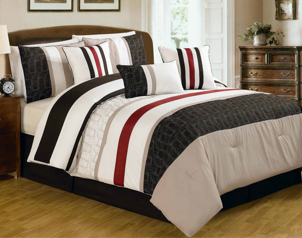 Maximus Burgundy Set Duvet Cover 7 Pcs Mega Warehouse Sale