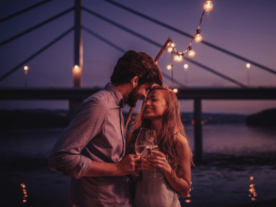 couple preparing to kiss