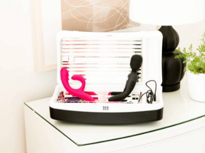 vibrators charging inside UV sex toy cleaner