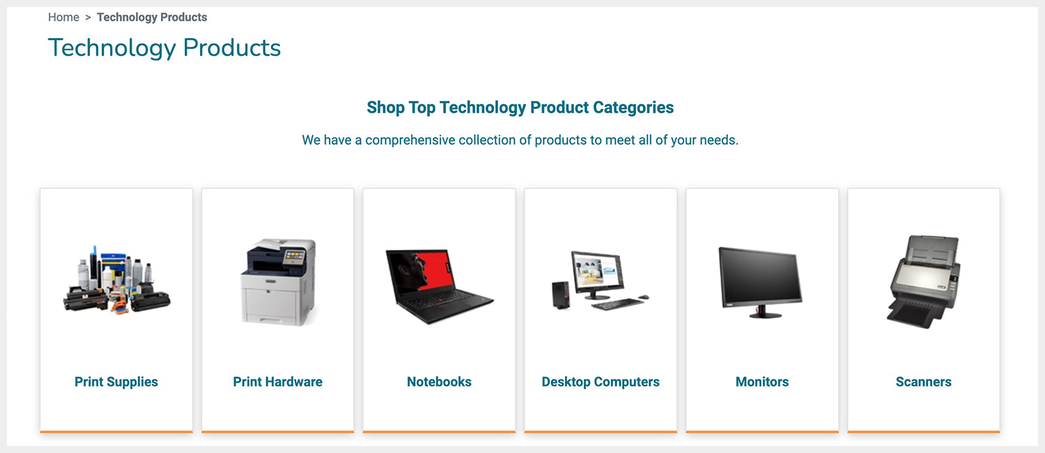 A screen capture example of how to sell technology products online. 