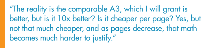 A3 Cost per page