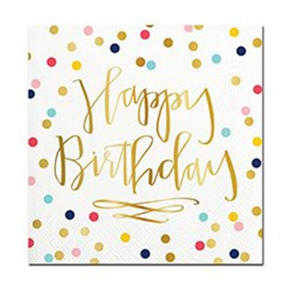 Happy Birthday' Confetti Cocktail Napkins by Slant Collections – Melris