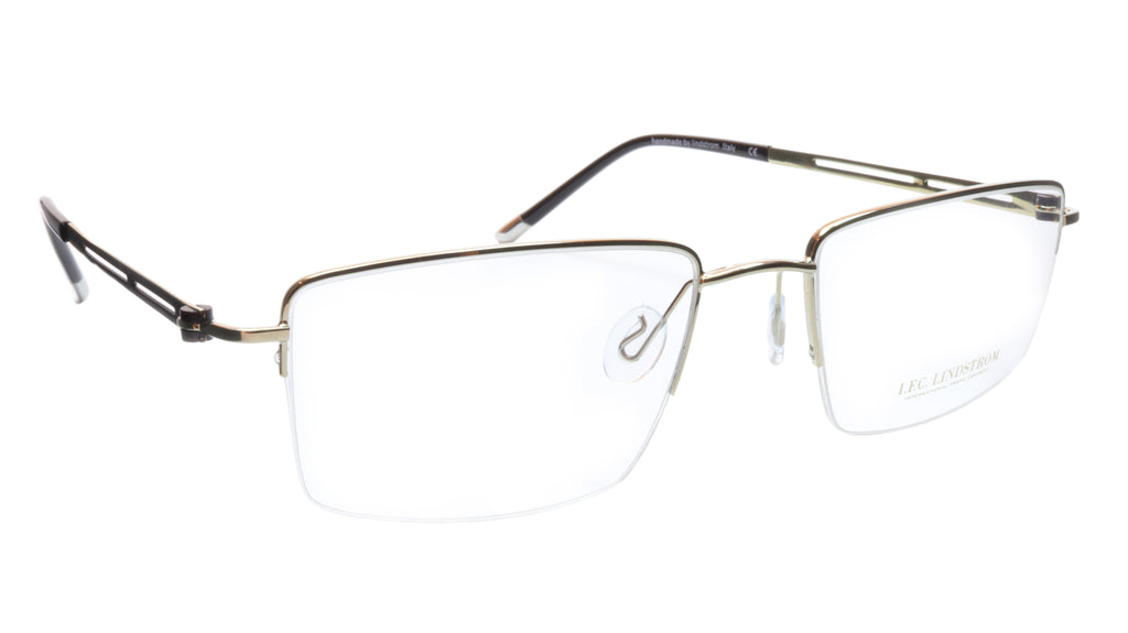 LINDSTROM L-104 C3 Eyeglasses Frame Metal White Gold Black Italy Made ...