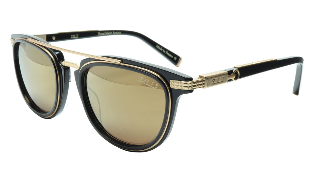 ZILLI Sunglasses Titanium Acetate Black Matte Gold Polarized France ZI ...