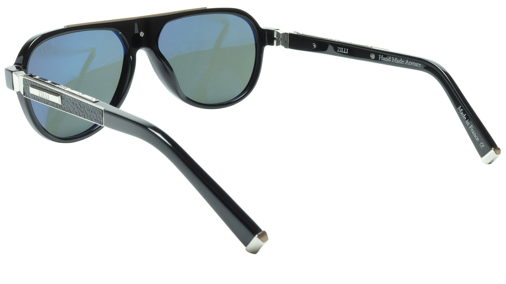 ZILLI Sunglasses Titanium Acetate Leather Silver Polarized France ZI 6 ...