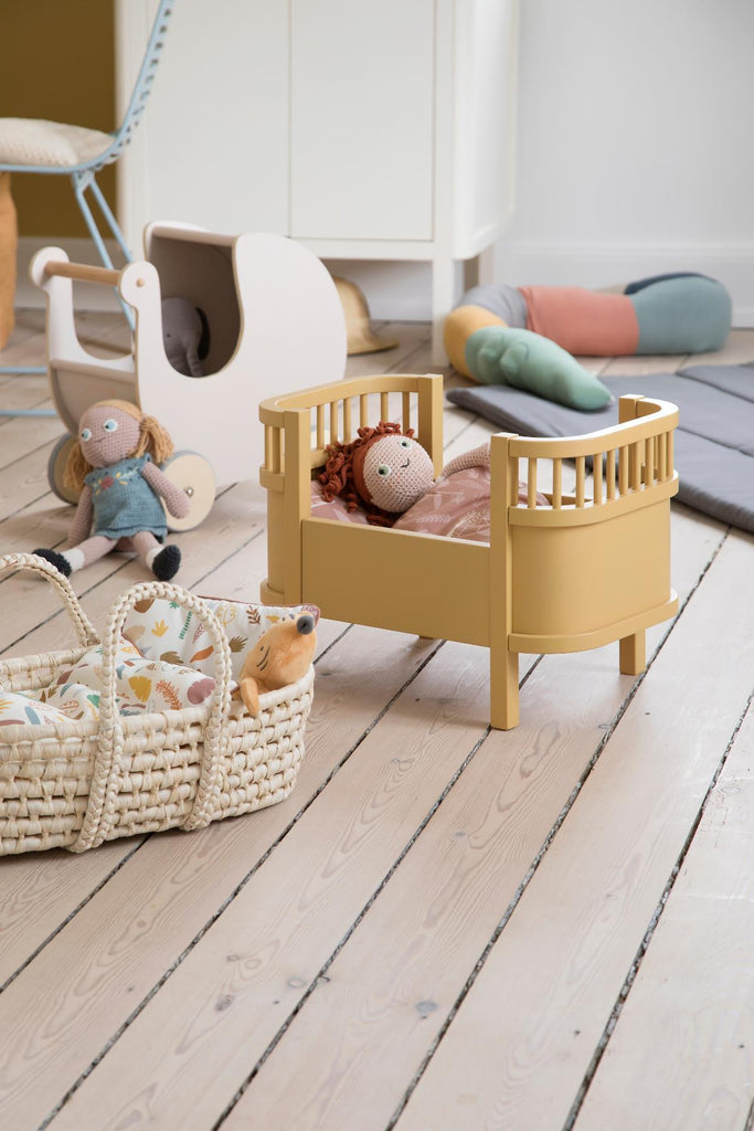 wicker dolls cot