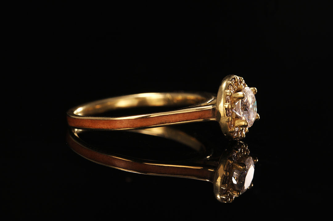 APPLEWOOD 14K YELLOW GOLD DIAMOND HALO 